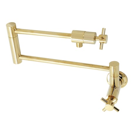 Kingston Brass KS4102DX Concord Wall Mount Pot Filler, Polished Brass KS4102DX
